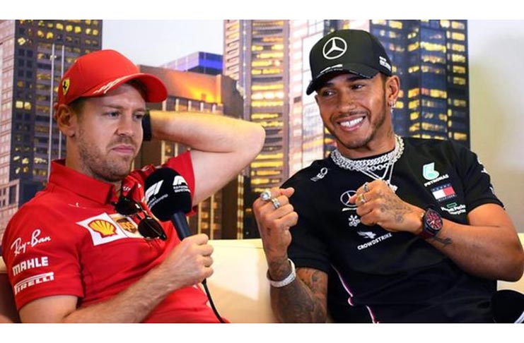 Vettel and Hamilton have won 10 F1 world titles between them