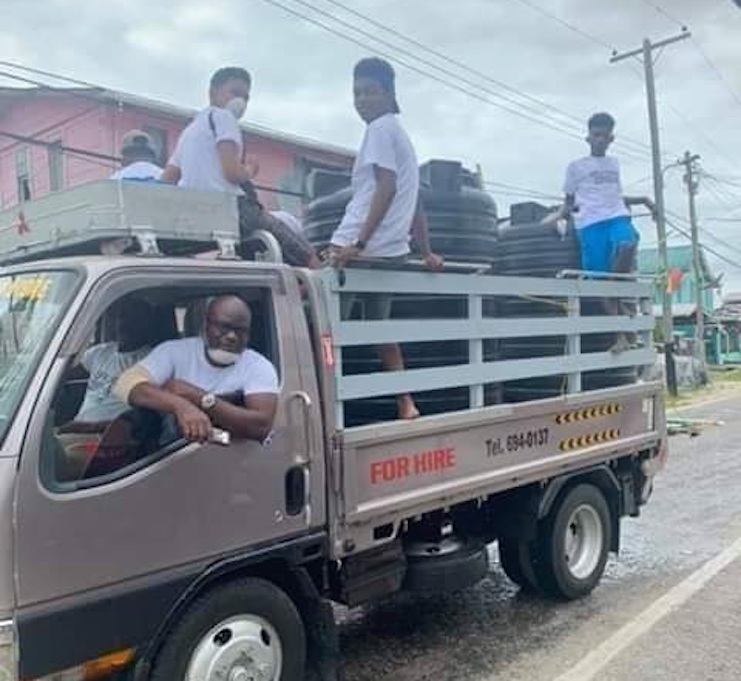 The team of men in Bartica who sanitises the streets on a daily basis
