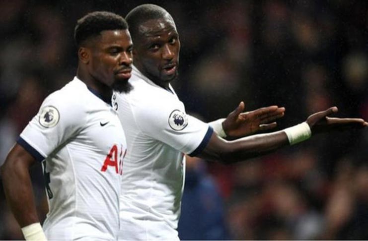 Serge Aurier (left) posted a video of himself training with Moussa Sissoko