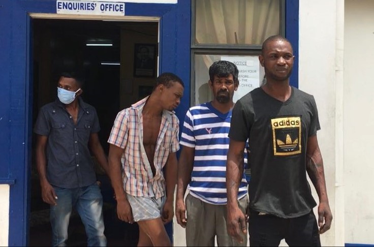 These four men are among several others who were charged for breaking the curfew in Berbice.