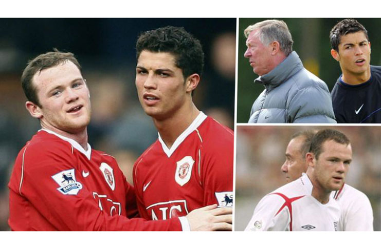 Wayne Rooney (left) and Christiano Ronaldo