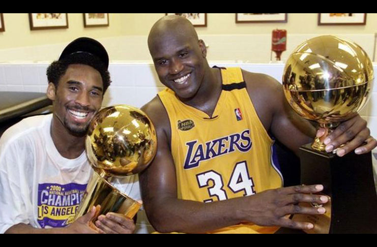 Shaquille O'Neal won three NBA titles with the LA Lakers alongside the late Kobe Bryant.