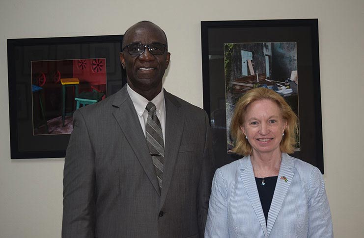 Ambassador Sarah-Ann Lynch and Fulbright Scholar, Norman Munroe back in 2019