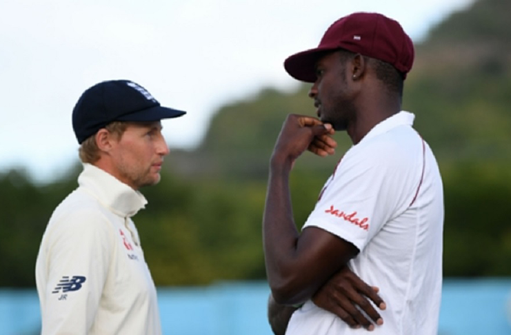 England Test captain Joe Root (left) and West Indies skipper Jason Holder