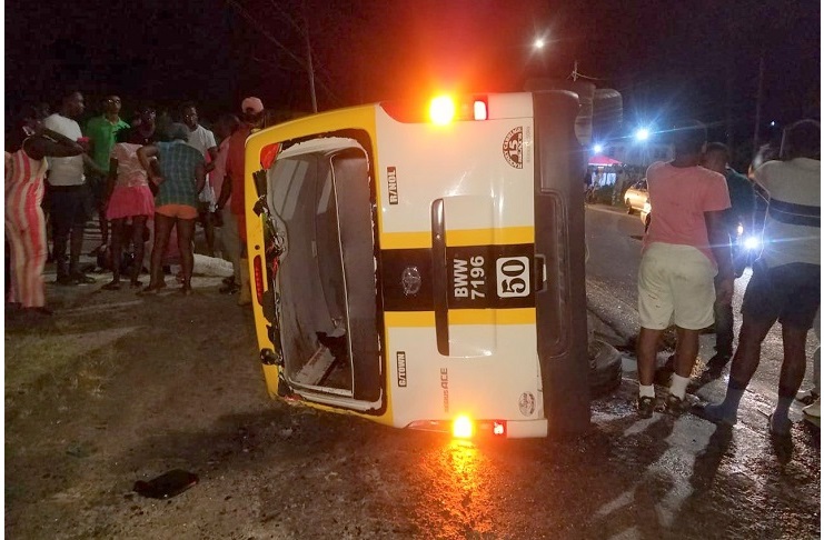 The minibus which was involved in the accident.(Onika Gentle photo)