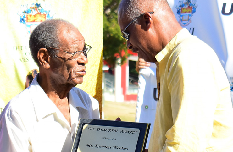 Marking the 20th year of its tradition of The UWI Vice-Chancellor's XI Cricket Match, The University of the West Indies honoured Sir Everton Weekes as a West Indian “Immortal” at The UWI Cave Hill Campus' 3Ws Oval in Barbados in February 2019. Vice-Chancellor, Professor Sir Hilary Beckles, in recognising Sir Everton among the first to be honoured as Vice-Chancellor's XI Immortals, noted, “Legends evolve into Immortals.”