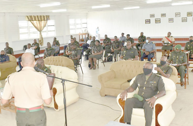 Chief-of-Staff, Brigadier Godfrey Bess at the opening of the course on Thursday