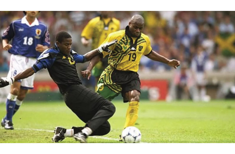 Jamaica in action at the 1998 World Cup.