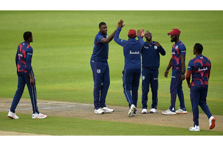 Jason Holder took a wicket in his first over of the tour. (Getty Images)