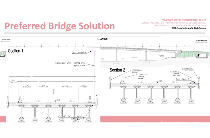 Some of the specifications of the preferred bridge design