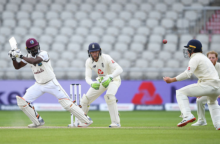 Shamarh Brooks works the ball into the leg side. (Getty Images)