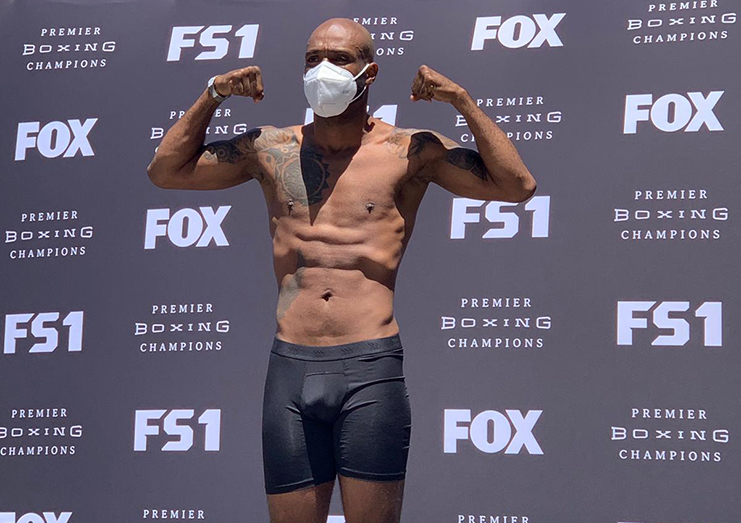 Lennox 'Too Sharp' Allen prior to the weigh-in