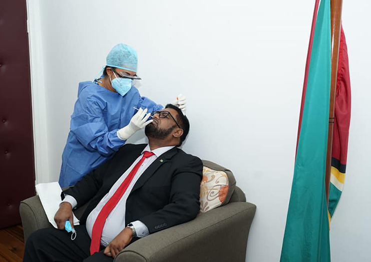 President Irfaan Ali being tested for COVID-19
