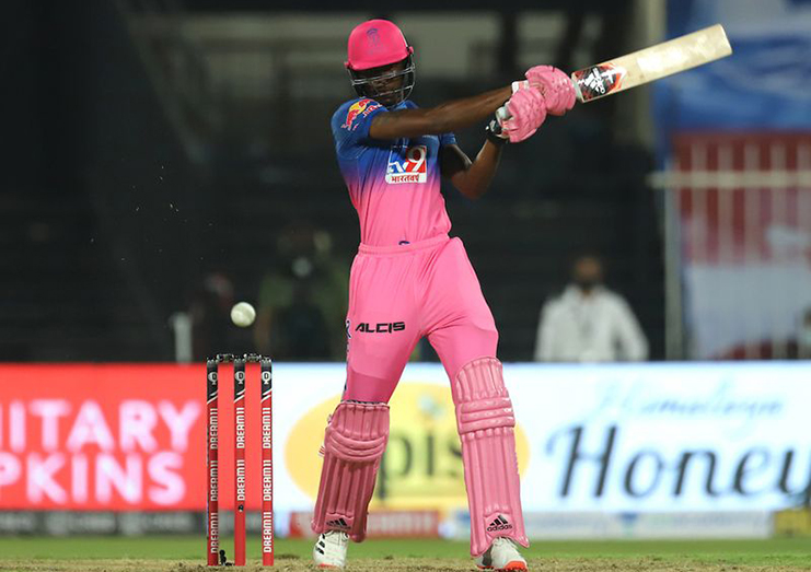 Jofra Archer took pacer Lungi Ngidi to the cleaners in the final over, smashing six after six as the Royals took 30 runs from the last over, taking them to an ominous 216-7. Image Credit: Deepak Malik / Sportzpics for BCC photoI