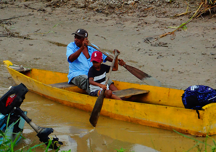 One of the modes of transportation in this riverine community of Bendroff.