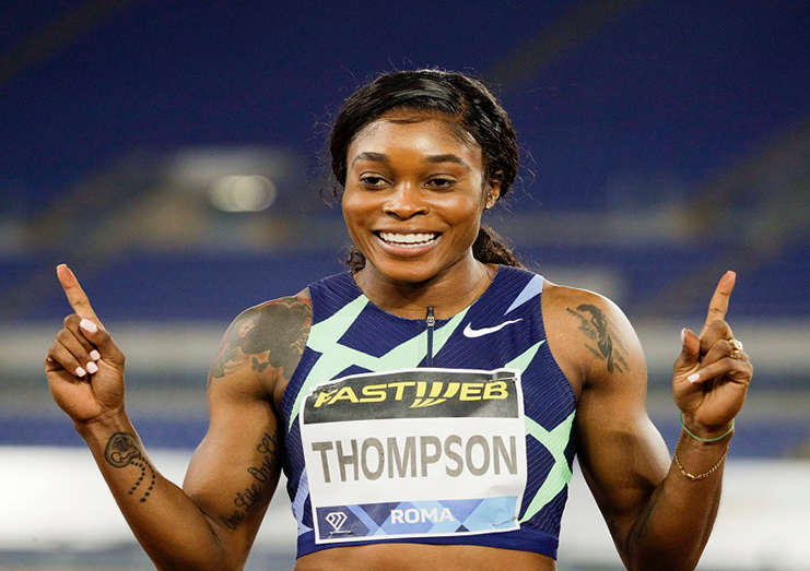 Reigning double Olympic champion Jamaican Elaine Thompson