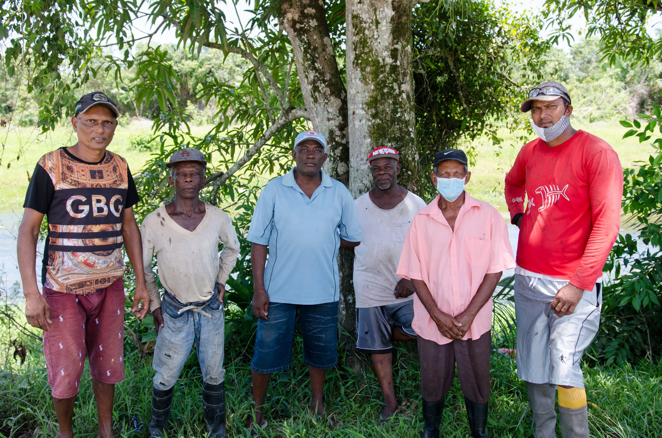 From left are: Raymond Wong, Sewhsankar Mangal, Neville Halls, Keith Reedon, Dyke grant and N Sukhdeo