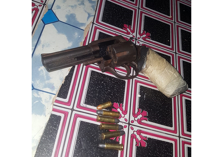 The seized firearm with the live rounds