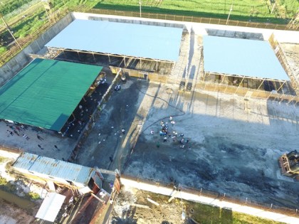 A drone view of new holding area of the Lusignan Prison (File photo)