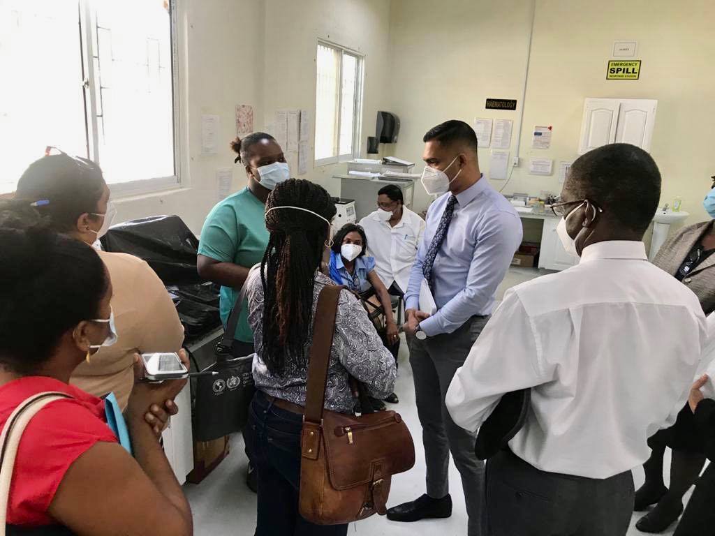 The team engages a staff of the New Amsterdam Hospital Laboratory