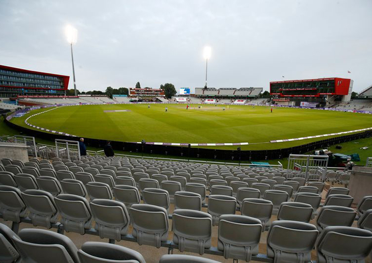 General view inside the stadium during the match -Third One Day International - England v Australia - Emirates Old Trafford, Manchester - September 16, 2020. (Pool via REUTERS/Jason Cairnduff)