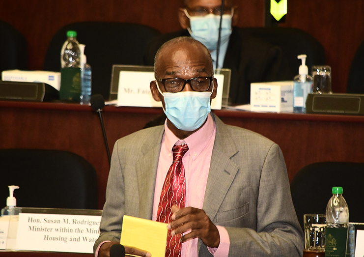 Minister of Labour, Joseph Hamilton at Parliament on Monday