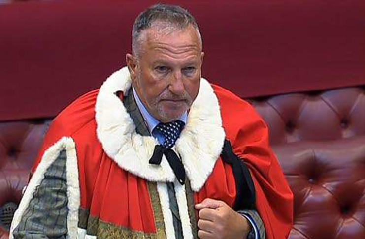 A video grab from footage broadcast by the UK Parliament's Parliamentary Recording Unit (PRU) shows former England cricket legend Ian Botham taking his seat in the House of Lords in London yesterday. (Photo: AFP)