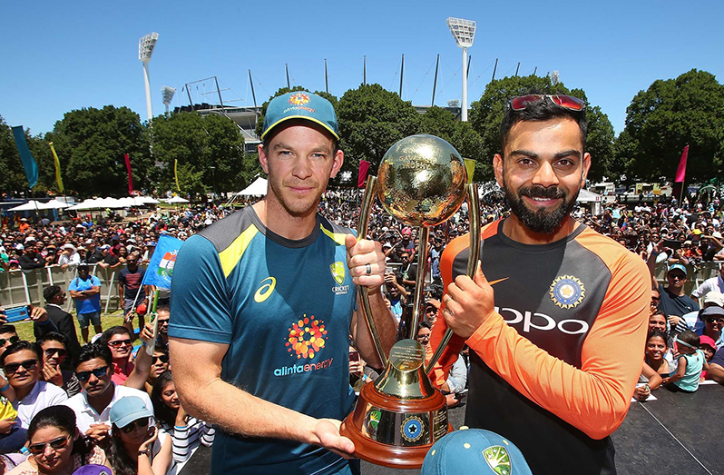 Australia captan Tim Paine (left) and India’s Virat Kohli