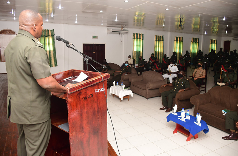 Chief-of-Staff Brigadier Godfrey Bess welcoming participants at the commencement of ROC 17 (Photo courtesy of the GDF)