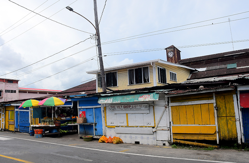 The deplorable state of the exterior of the La Penitence Market – Adrian Narine photo.