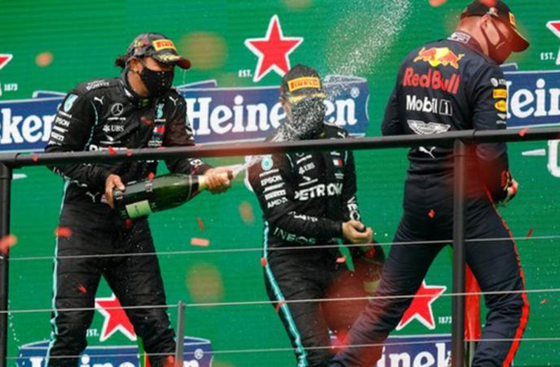 Hamilton, Bottas and Verstappen have shared the podium together on seven occasions in 2020