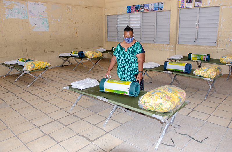 One of the classrooms at the Graham’s Hall Primary school prepared for the squatters to use (Delano Williams photos)