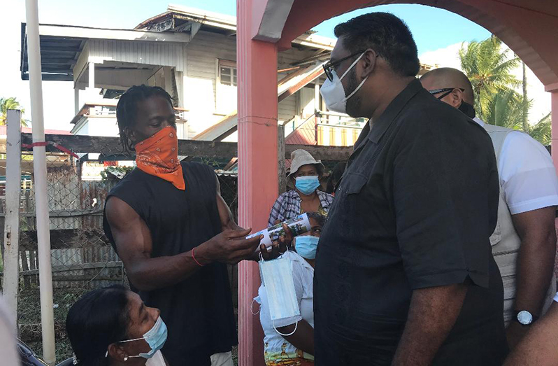 A Port Mourant resident shares his concerns with President, Dr Irfaan Ali, on Saturday