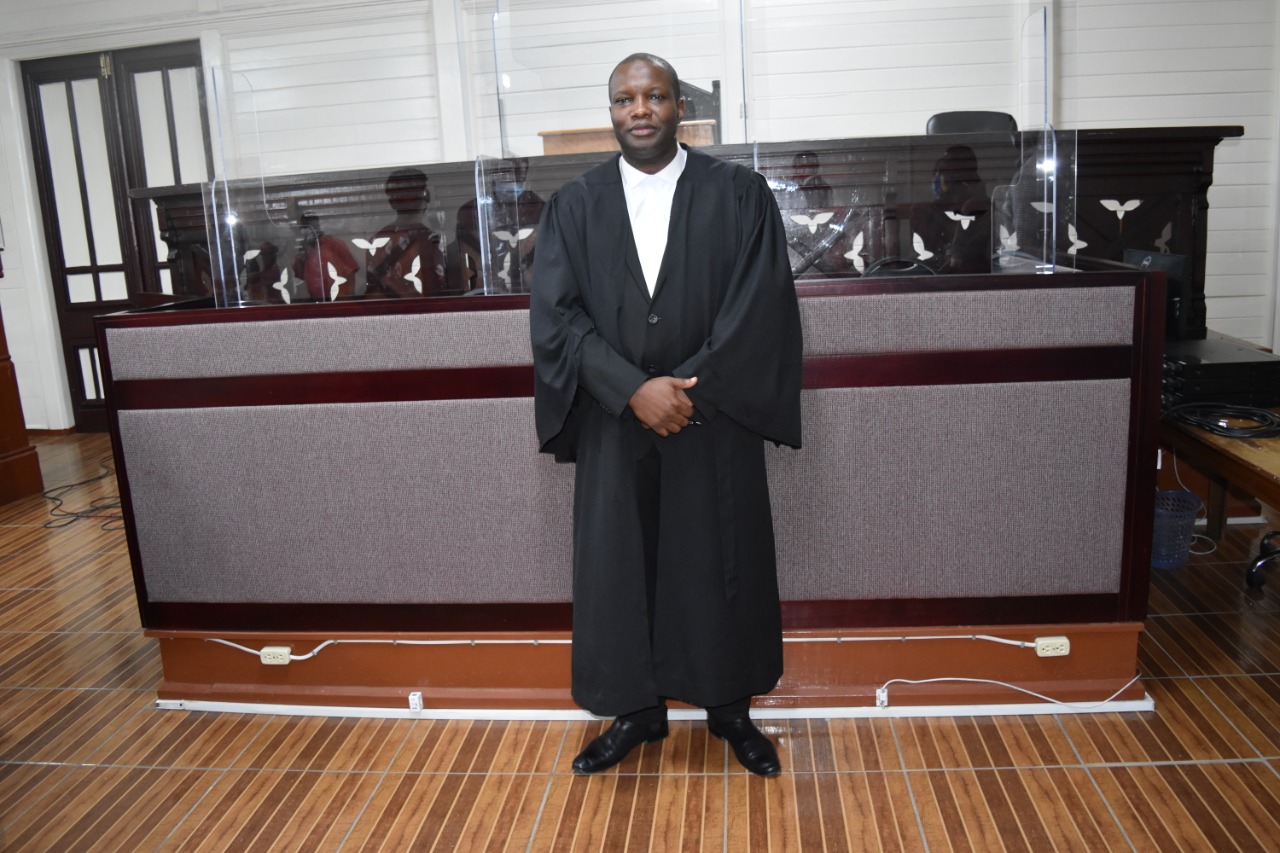Newly sworn-in Attorney-at-Law, Senior Superintendent of Police, Edmond Cooper
