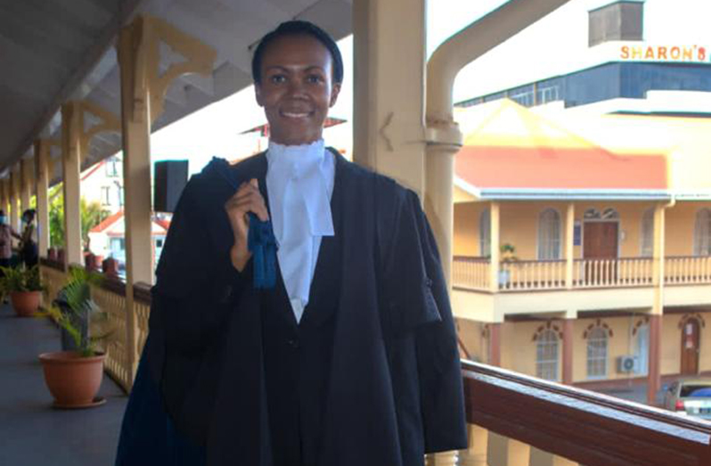 Newly sworn-in attorney-at-law, Guyana Defence Force, Captain Texine Daw