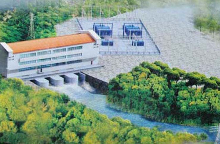 An artist’s impression of the Amaila Falls Hydropower facility
