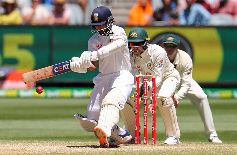India captain Ajinkya Rahane hit the winning runs in the second Test against Australia at the Melbourne Cricket Ground. (Getty Images)