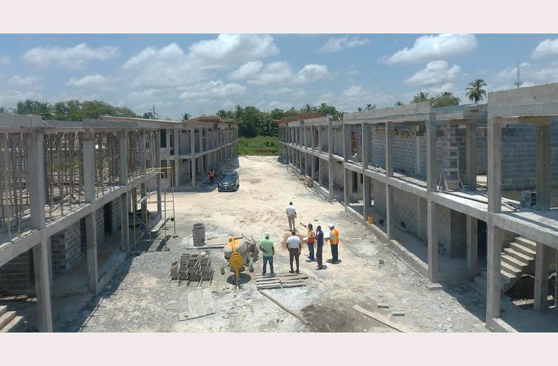 The state of the ongoing works at the Linden Technical Institute in September 2020