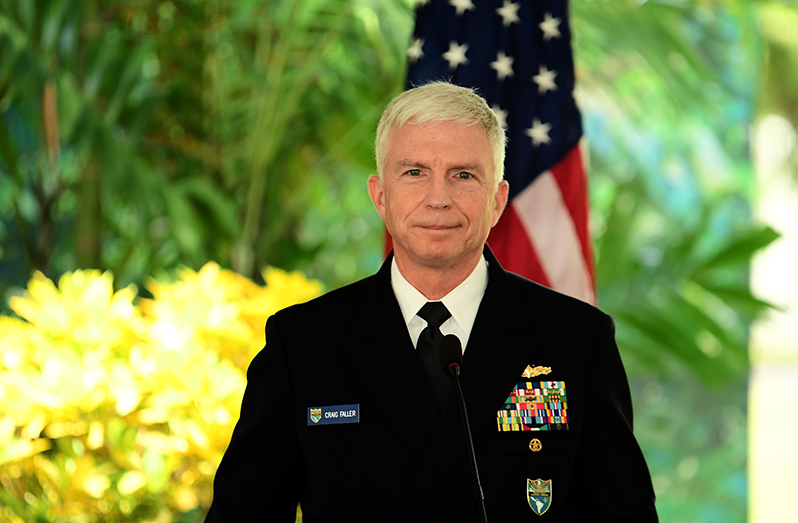 Commander of the Defence Department’s Southern Command (SOUTHCOM), Admiral Craig Faller (Adrian Narine photo)