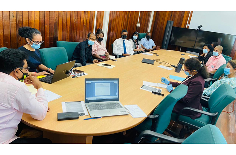 Attorney General and Minister of Legal Affairs, Anil Nandlall, S.C., meeting with members of the Guyana Medical Council and other key officials on Wednesday