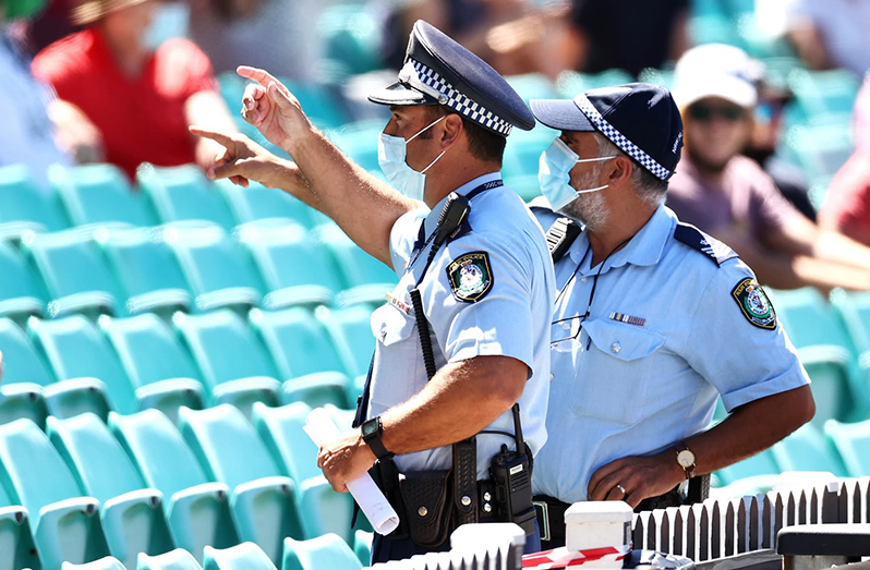 : Security personnel in the stands at the Sydney Cricket Ground (Getty Images)