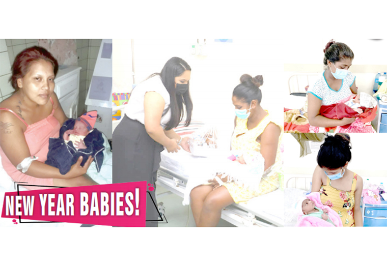 First Lady, Mrs. Arya Ali visited the mothers of 15 New Year’s Day babies at the Georgetown Public Hospital (Photos: DPI)