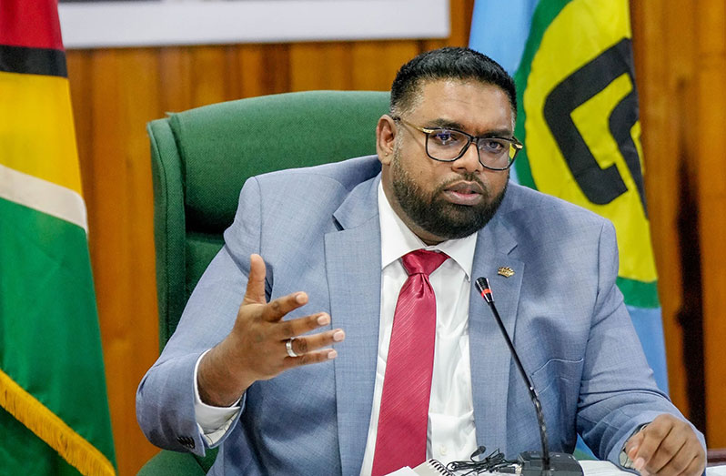 President, Dr. Irfaan Ali outlines CARICOM’s plans for agriculture following the conclusion of the 32nd inter-sessional meeting of CARICOM Heads of Government (Office of the President photo)