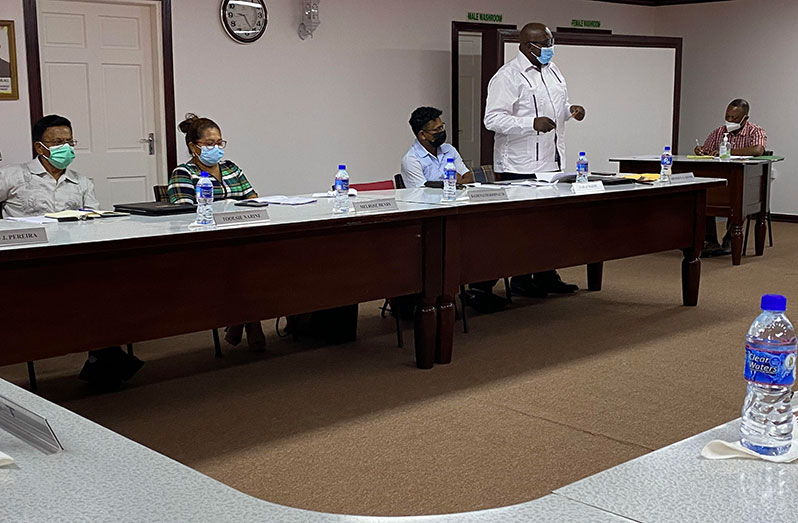 PPP/C Councillor Arnold Adams making comments about the newly commissioned health post