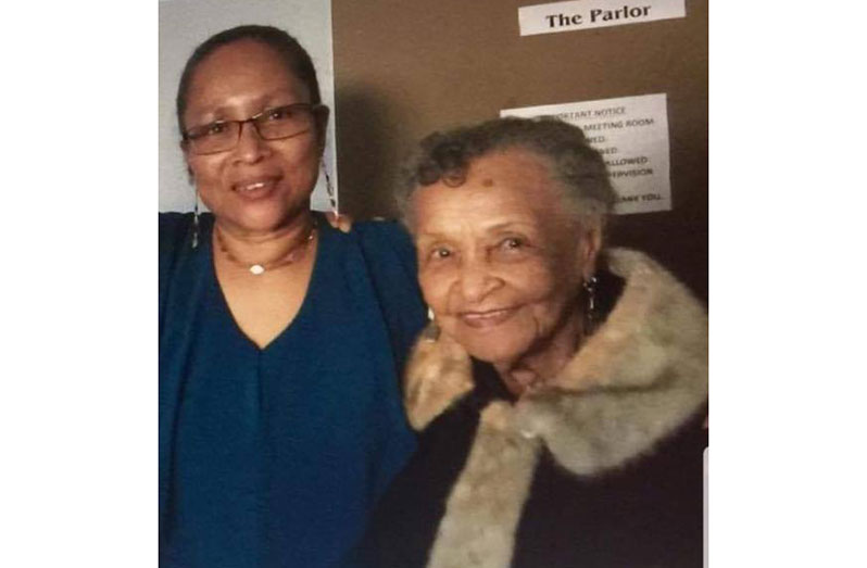 "Auntie Comesee" during a recent picture with family friend Melanie Seaton, daughter of Retired GDF Colonel Pluto Martindale (deceased).