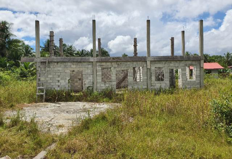 The abandoned community centre and ICT hub in West Watooka, where an alleged $2.2 million was given for the rearing of meat birds (DPI photos)
