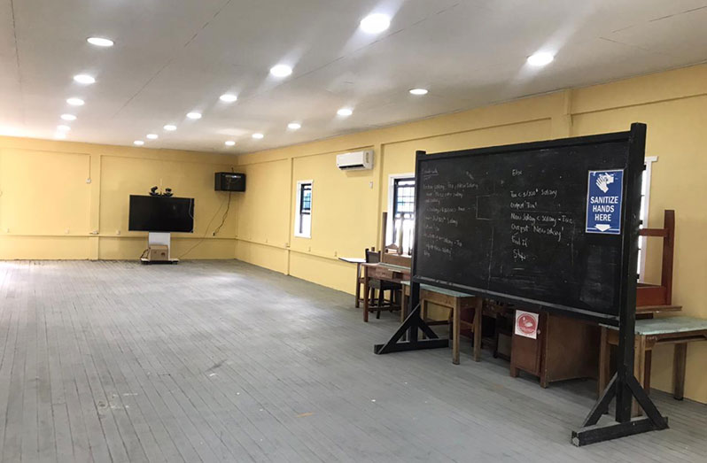 The empty state of the smart classroom at the New Amsterdam Multilateral Secondary in Berbice