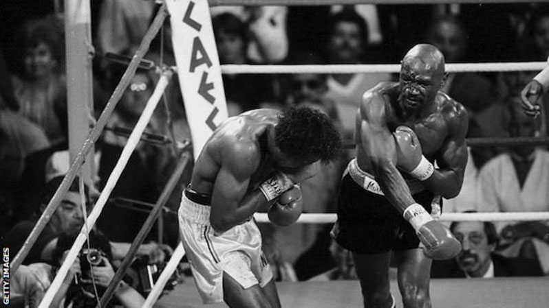 Marvin Hagler fought Thomas 'Hit Man' Hearns over three brutal rounds in 1985 - a classic known as 'The War'