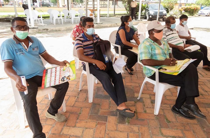 Residents of the Essequibo Coast at the NIS outreach