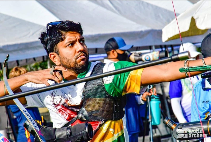 Devin Permaul shoots at the Pan Am Championships in Monterrey, Mexico.